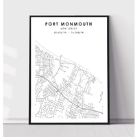 Port Monmouth, New Jersey Scandinavian Map Print 