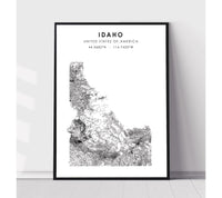
              Idaho, United States Scandinavian Style Map Print 
            