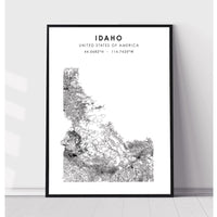 Idaho, United States Scandinavian Style Map Print 