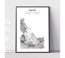 Idaho, United States Scandinavian Style Map Print 