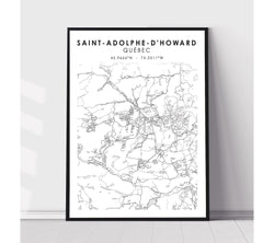 Saint-Adolphe-D' Howard, Québec Scandinavian Style Map Print 