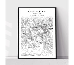 Eden Prairie, Minnesota Scandinavian Map Print 