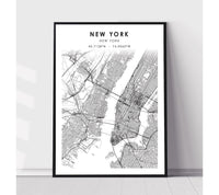 
              New York, New York Scandinavian Map Print 
            