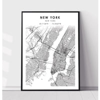 New York, New York Scandinavian Map Print 