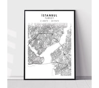 
              Istanbul, Turkey Scandinavian Style Map Print 
            