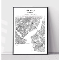 Istanbul, Turkey Scandinavian Style Map Print 