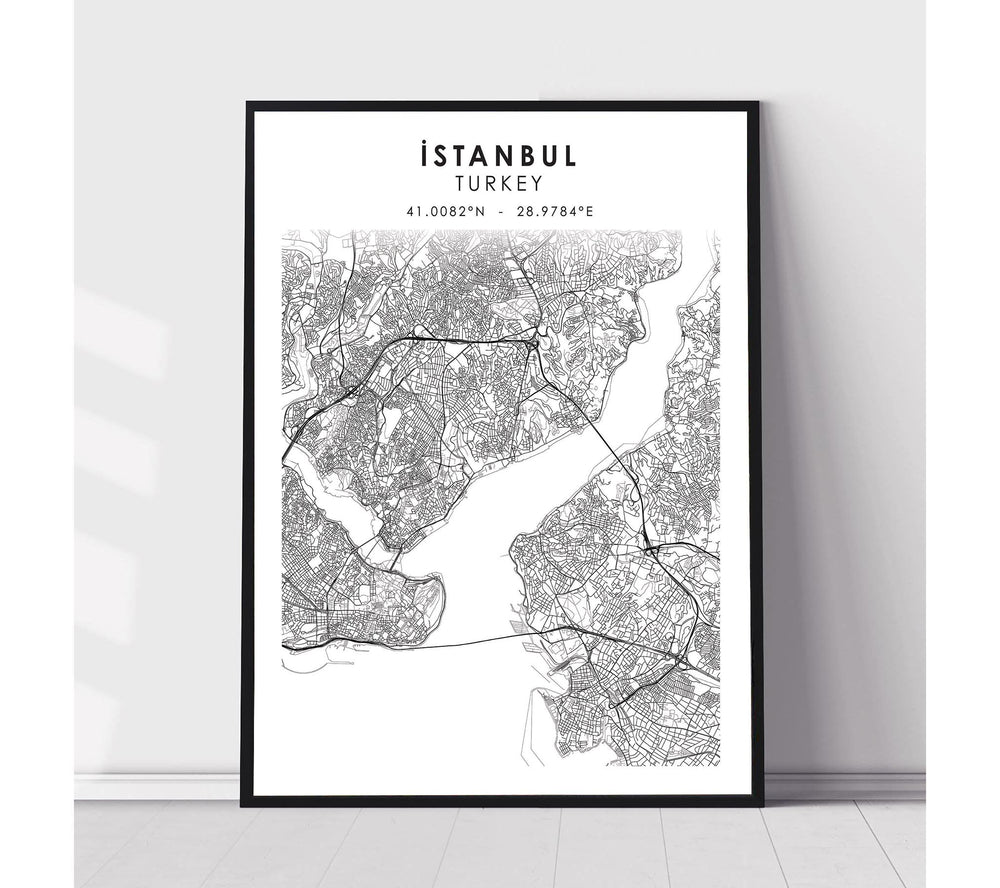 Istanbul, Turkey Scandinavian Style Map Print 