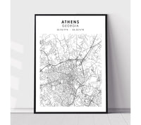 
              Athens, Georgia Scandinavian Map Print 
            