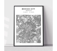 
              Mexico City, Mexico Scandinavian Style Map Print 
            