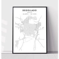 Degollado, Mexico Scandinavian Style Map Print 