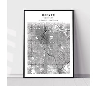 
              Denver, Colorado Scandinavian Map Print 
            