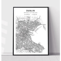 Dublin, Ireland Scandinavian Style Map Print 