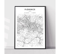 
              Florence, Italy Scandinavian Style Map Print 
            