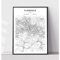 Florence, Italy Scandinavian Style Map Print 