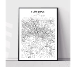 Florence, Italy Scandinavian Style Map Print 