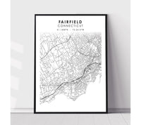 
              Fairfield, Connecticut Scandinavian Map Print 
            