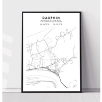 Dauphin, Pennsylvania Scandinavian Map Print 