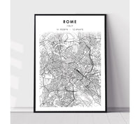 
              Rome, Italy Scandinavian Style Map Print 
            