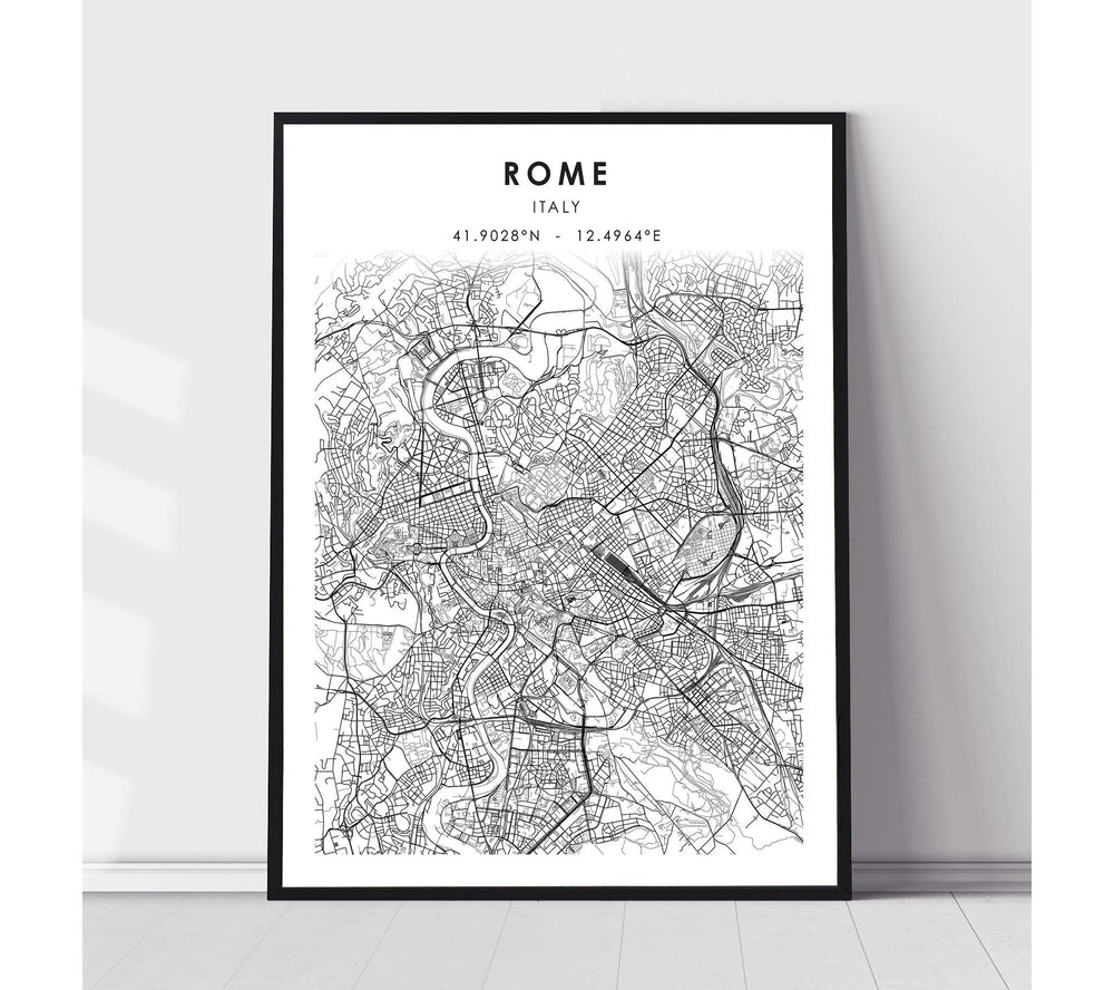 Rome, Italy Scandinavian Style Map Print 