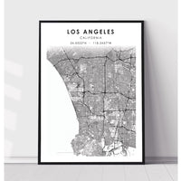 Los Angeles, California Scandinavian Map Print 