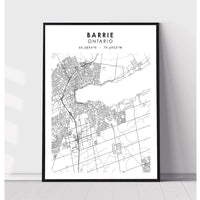 Barrie, Ontario Scandinavian Style Map Print 