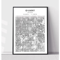 Gilbert, Arizona Scandinavian Map Print 