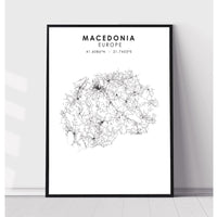 Macedonia Scandinavian Style Map Print 