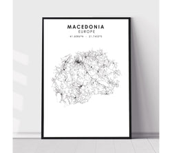 Macedonia Scandinavian Style Map Print 