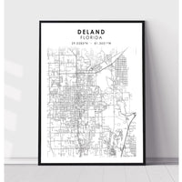 DeLand, Florida Scandinavian Map Print 