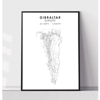 Gibraltar Scandinavian Style Map Print 