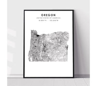 
              Oregon, United States Scandinavian Style Map Print 
            