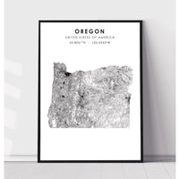 Oregon, United States Scandinavian Style Map Print 