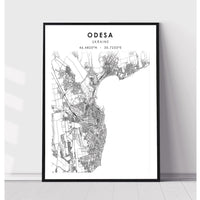 Odessa, Ukraine Scandinavian Style Map Print 