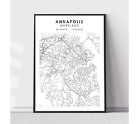 
              Annapolis, Maryland Scandinavian Map Print 
            