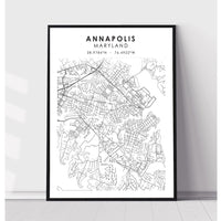 Annapolis, Maryland Scandinavian Map Print 