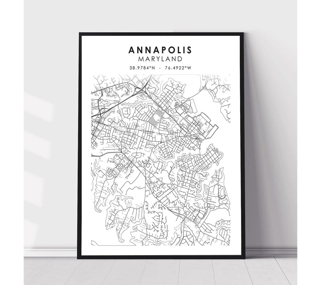 Annapolis, Maryland Scandinavian Map Print 