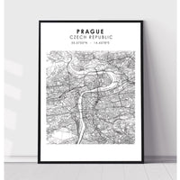 Prague, Czech republic Scandinavian Style Map Print 