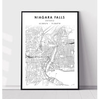 Niagara Falls, Ontario Scandinavian Style Map Print 