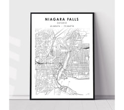 Niagara Falls, Ontario Scandinavian Style Map Print 