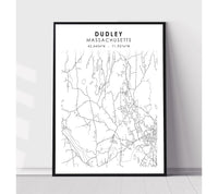 
              Dudley, Massachusetts Scandinavian Map Print 
            