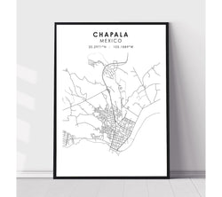 Chapala, Mexico Scandinavian Style Map Print 