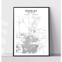 Douglas, Arizona Scandinavian Map Print 