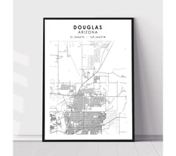Douglas, Arizona Scandinavian Map Print 