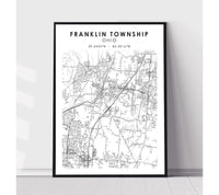 
              Franklin Township, Ohio Scandinavian Map Print 
            