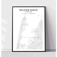 Belleair Beach, Florida Scandinavian Map Print 