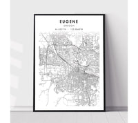 
              Eugene, Oregon Scandinavian Map Print 
            