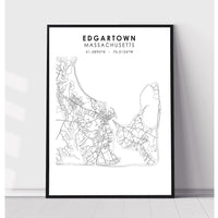 Edgartown, Massachusetts Scandinavian Map Print 