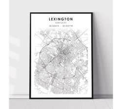 Lexington, Kentucky Scandinavian Map Print 