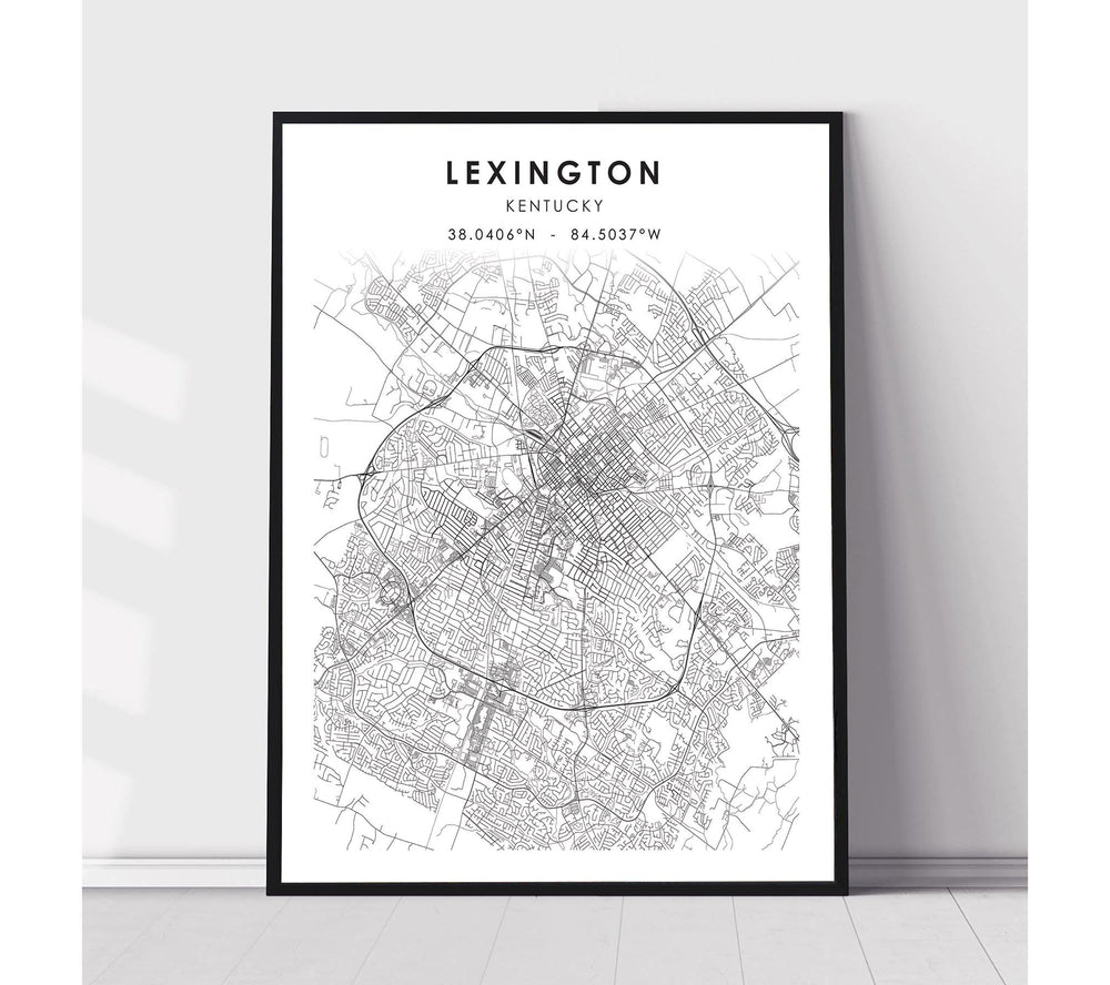 Lexington, Kentucky Scandinavian Map Print 