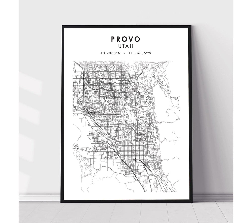 Provo, Utah Scandinavian Map Print 